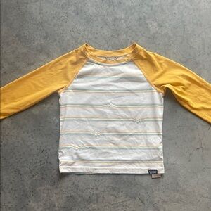 Patagonia Kids Long Sleeve Shirt with Mustard Sleeves
